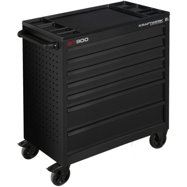 KRAFTWERK Werkstattwagen BT900 – 7 Schubladen leer Made in Germany 450 kg Traglast Tiefschwarz - KW-101.217.BLK