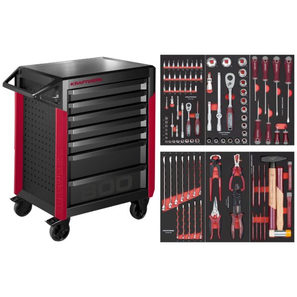 KRAFTWERK PRO LINE Werkstattwagen PT800 – 103-tlg. mit 7 Schubladen | Made in Germany 7 Jahre Garantie - KW-102.417.001