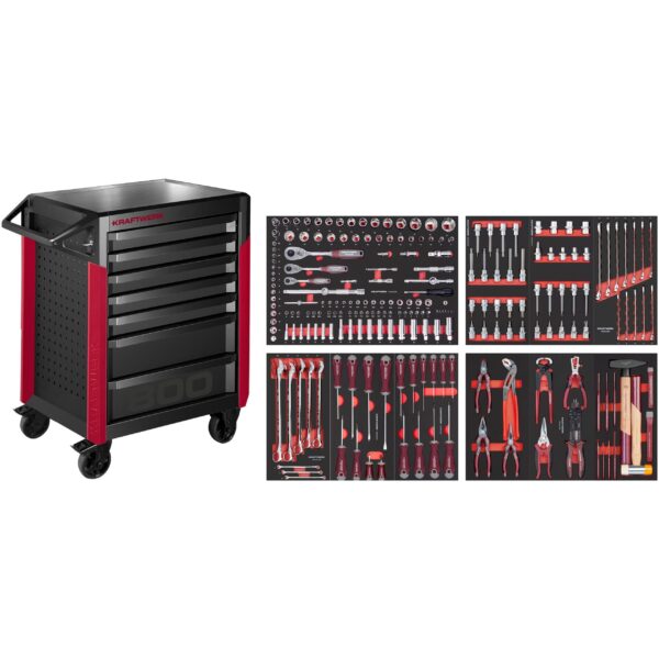 KRAFTWERK PRO LINE Werkstattwagen PT800 – 220-tlg. mit 7 Schubladen | Made in Germany 7 Jahre Garantie - KW-102.417.004