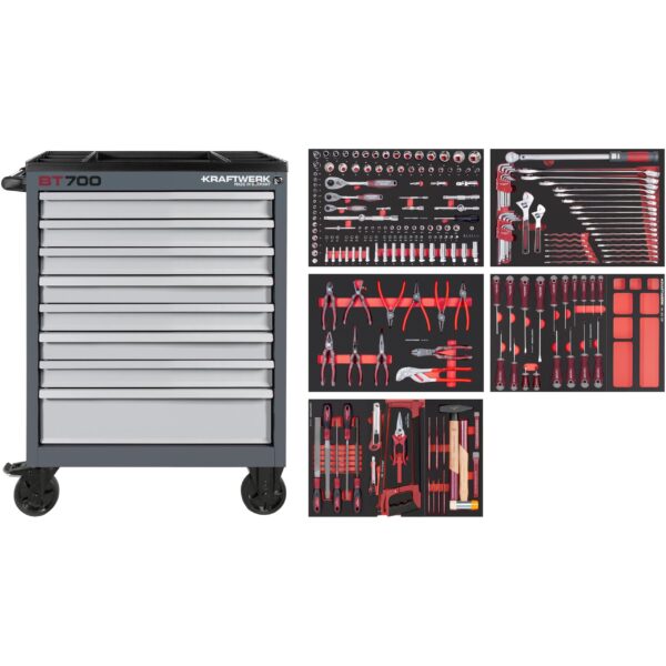 KRAFTWERK BT LINE Werkstattwagen BT700 – 242-tlg. mit 8 Schubladen | Made in Germany 7 Jahre Garantie - KW-102.470.515