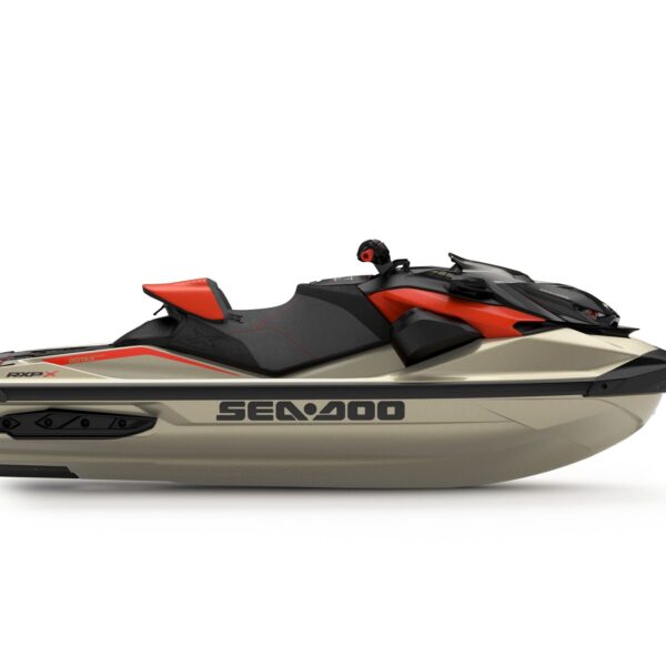 SeaDoo RXP-X RS 325 Audio Jetski Modell 2025 - Metallic Tan / Lava Red (Premium Color)