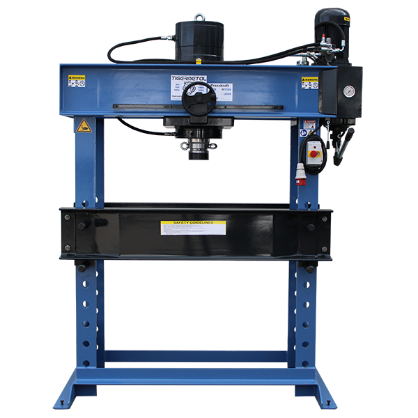 Tigermetal Hydraulische Werkstattpresse 30 Tonnen mit Handrad - TMWH30K