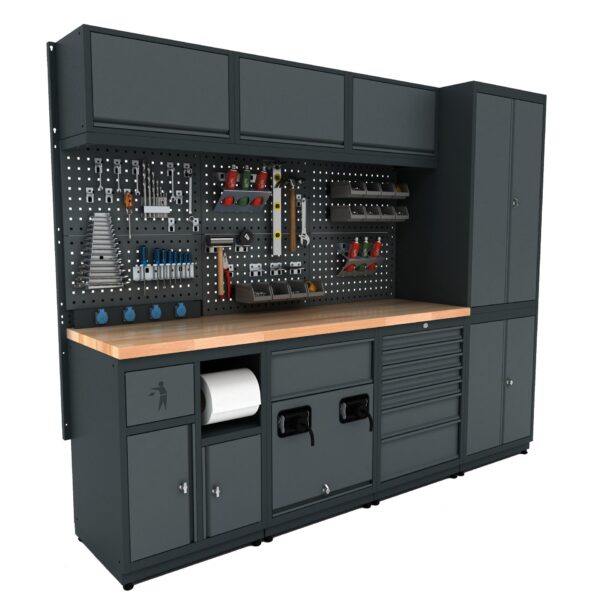 TOOLBOX4YOU Werkstatteinrichtung Set Bullram Expert Serie - Werkstattmodul D Profi KFZ Werkbank – BGMODD