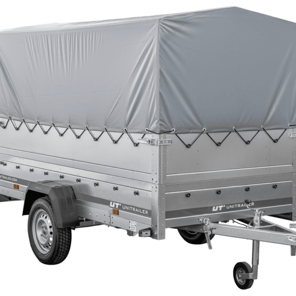 Kfz Anhänger mit Plane GARDEN TRAILER 264 KIPP [mit Stützrad, zusätzlichen Bordwänden, Hochplane und Hochspriegel]