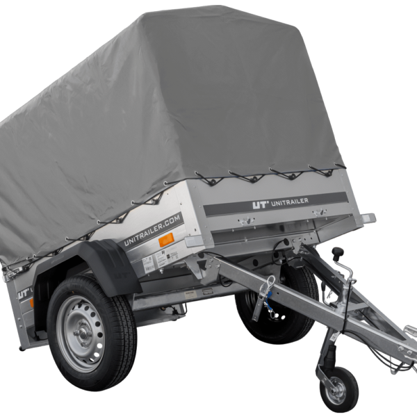 Kipper Anhänger 750 kg Garden Trailer 150 KIPP 150×106 cm [mit Hochplane, Hochspriegel und Stützrad]
