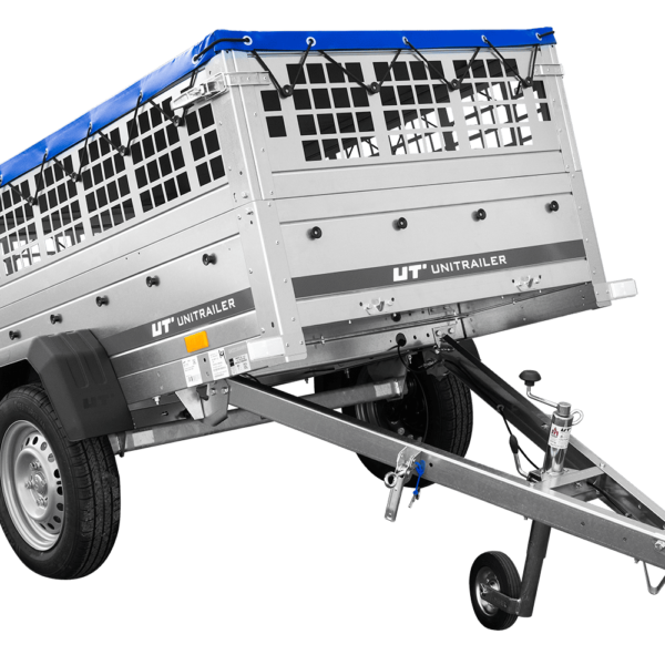 Pkw Planenanhänger GARDEN TRAILER 200 KIPP mit Laubgitteraufsatz, Stützrad, Flachplane und Planenträger