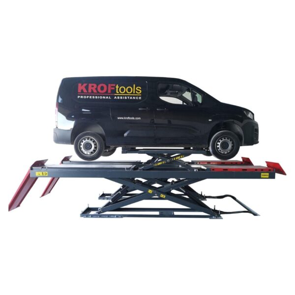 KROFtools 3.5t Profi Scherenhebebühne mit integriertem Achsfreiheber - 9832