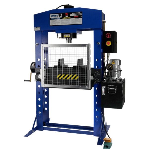 MAMMUTH 75t elektrische Werkstattpresse - Elektro-Hydraulisch inkl. Schutzgitter – SP75HEL