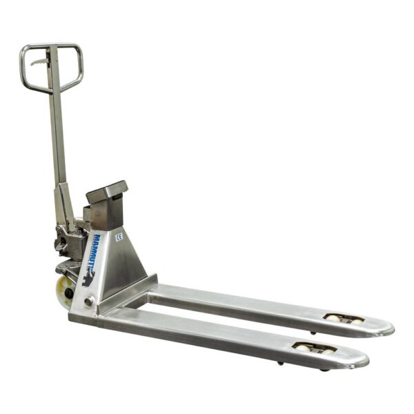 MAMMUTH 2500kg Edelstahl-Handhubwagen 115cm, Edelstahl Gabelhubwagen mit Waage - Hubwagen – PT25SS