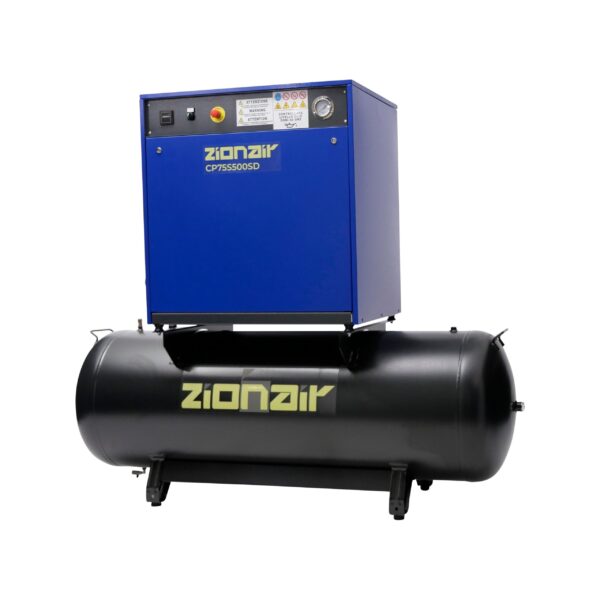 ZionAir 11bar Silent Kompressor gedämmt 7,5kW 400V 500L Tank - Stern-Dreieck-Schalter – CP75S500SD