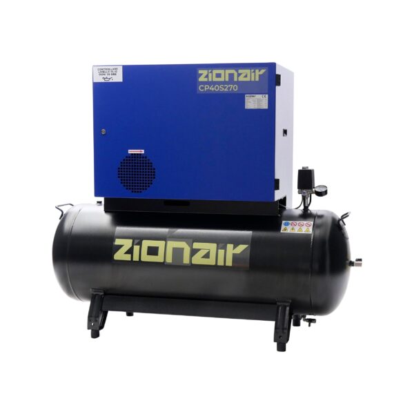 ZionAir 11bar Silent Kompressor Schallgedämmt 4kW 400V 270L Tank – CP40S270